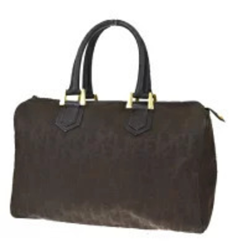 Christian Dior Trotter Handbag Boston Brown Leather